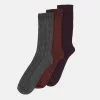 Pier One 3PACK - Socken - Dark Green/orange/bordeaux