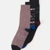 Pier One 3PACK - Socken - Dark Blue, Dark Red, White