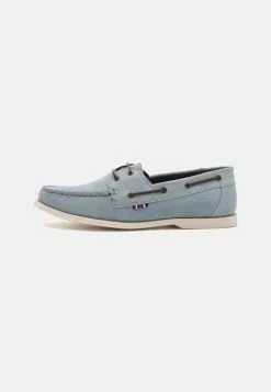 Pier One LEATHER UNISEX - Bootsschuh - Light Blue