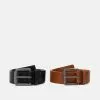 Pier One 2 PACK UNISEX - Gürtel - Black/cognac