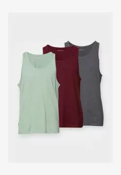 Pier One 3 PACK - Top - Dark Grey / Green / Bordeaux -Pier One Geschäft 48ad2e9583ca42fe9a36b13269cd9624