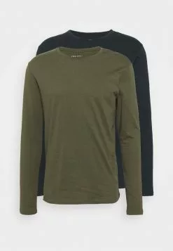 Pier One 2 PACK - Langarmshirt - Olive/dark Blue -Pier One Geschäft 6a7de77a56f84556b3881a12d29e9a91