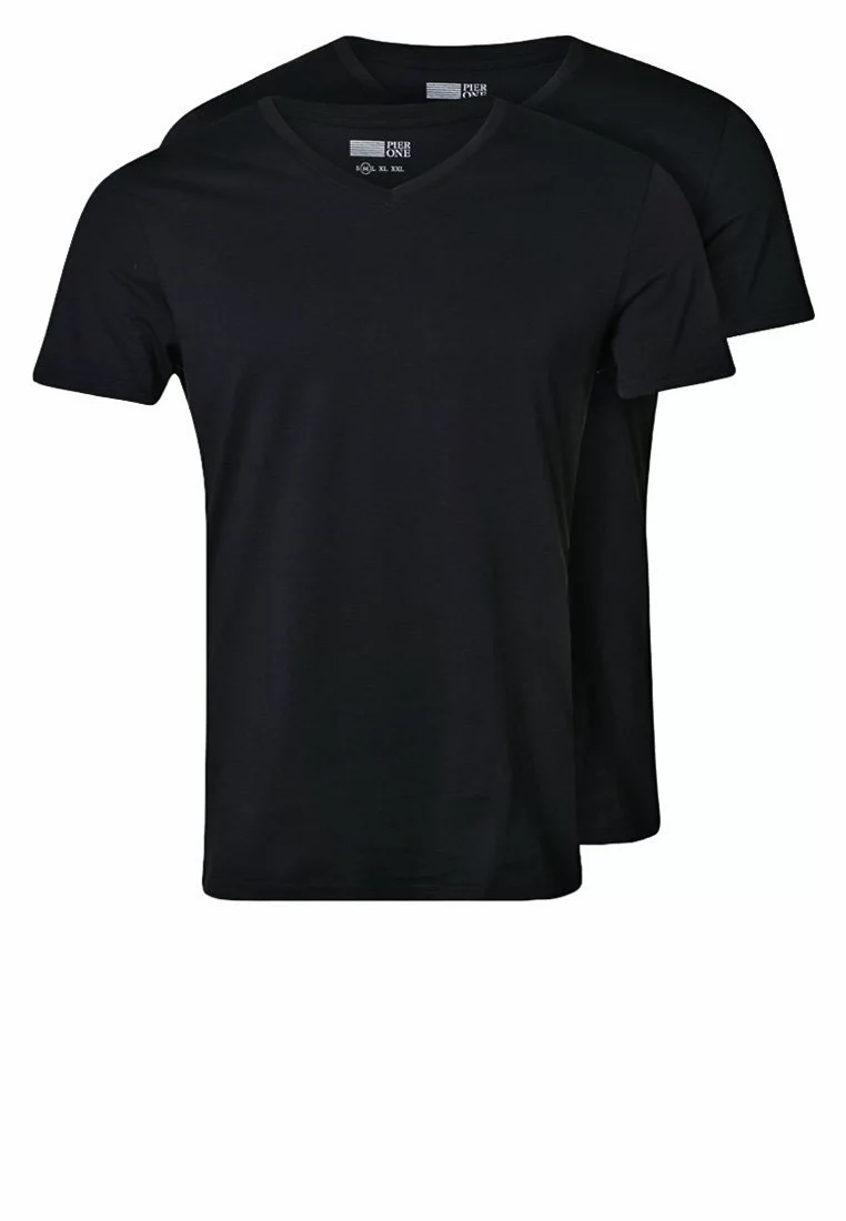 Pier One 2 PACK - T-Shirt Basic - Black 6 Pier One 2 PACK - T-Shirt Basic - Black – Bild 6