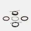 Pier One 5PACK - Armband - Brown, Silver-coloured