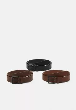 Pier One 3 PACK UNISEX - Gürtel - Black/brown /cognac