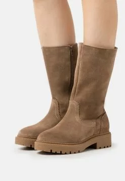 Pier One LEATHER WINTER BOOT - Stiefel - Taupe