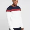 Pier One Langarmshirt - Offwhite/dark Blue