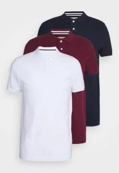 Pier One 3 PACK - Poloshirt - Bordeaux/white/dark Blue -Pier One Geschäft 919efcdef1fb44a8aad58897d4dff9e4