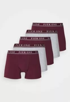 Pier One 5 PACK - Panties - Bordeaux/mottled Grey