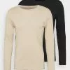 Pier One 2 PACK - Langarmshirt - Beige/black
