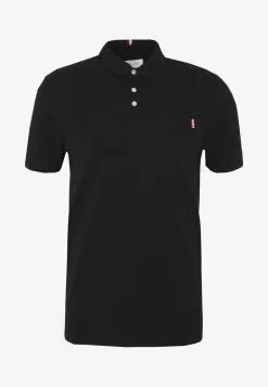 Pier One TRICOLORE TRIM POLO - Poloshirt - Black -Pier One Geschäft e404807e1e204940957c687903f2c960 1