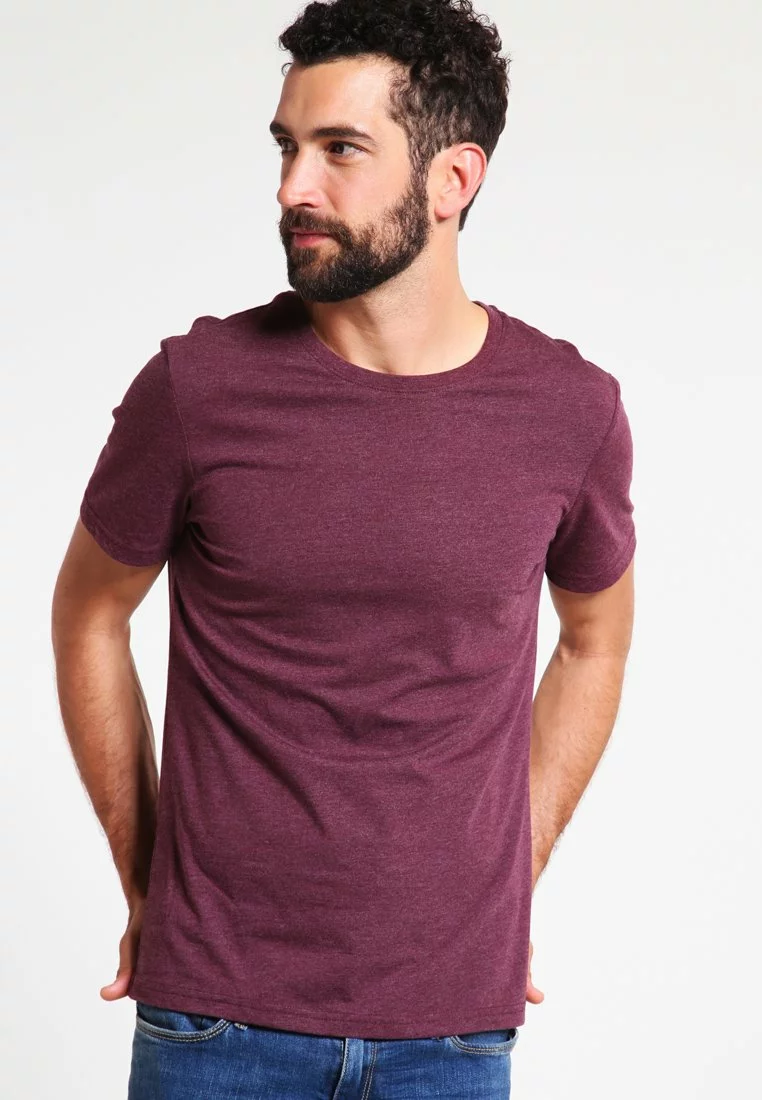 Pier One T-Shirt Basic - Bordeaux Melange 1 Pier One T-Shirt Basic - Bordeaux Melange